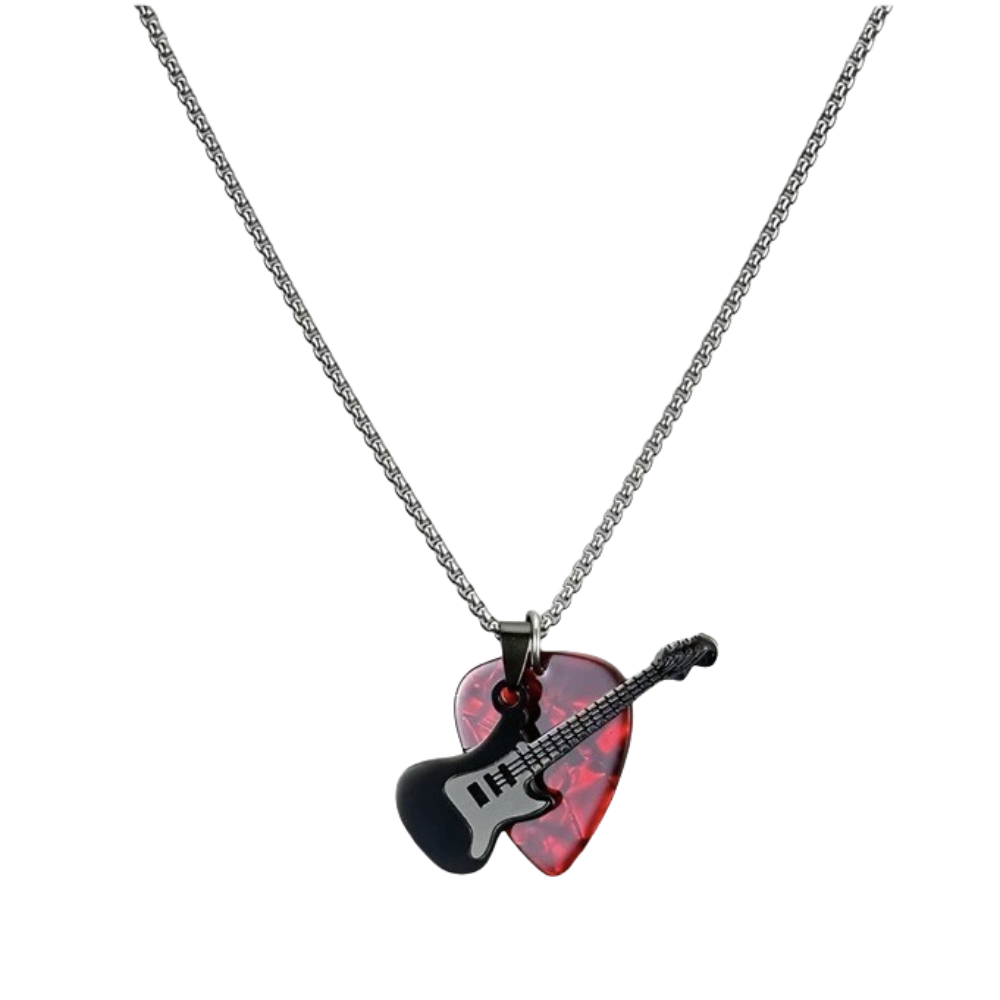 Electric Guitar Pick Pack - Hiphop Gitaarplectrum Hangertje Ketting Titanium Staal