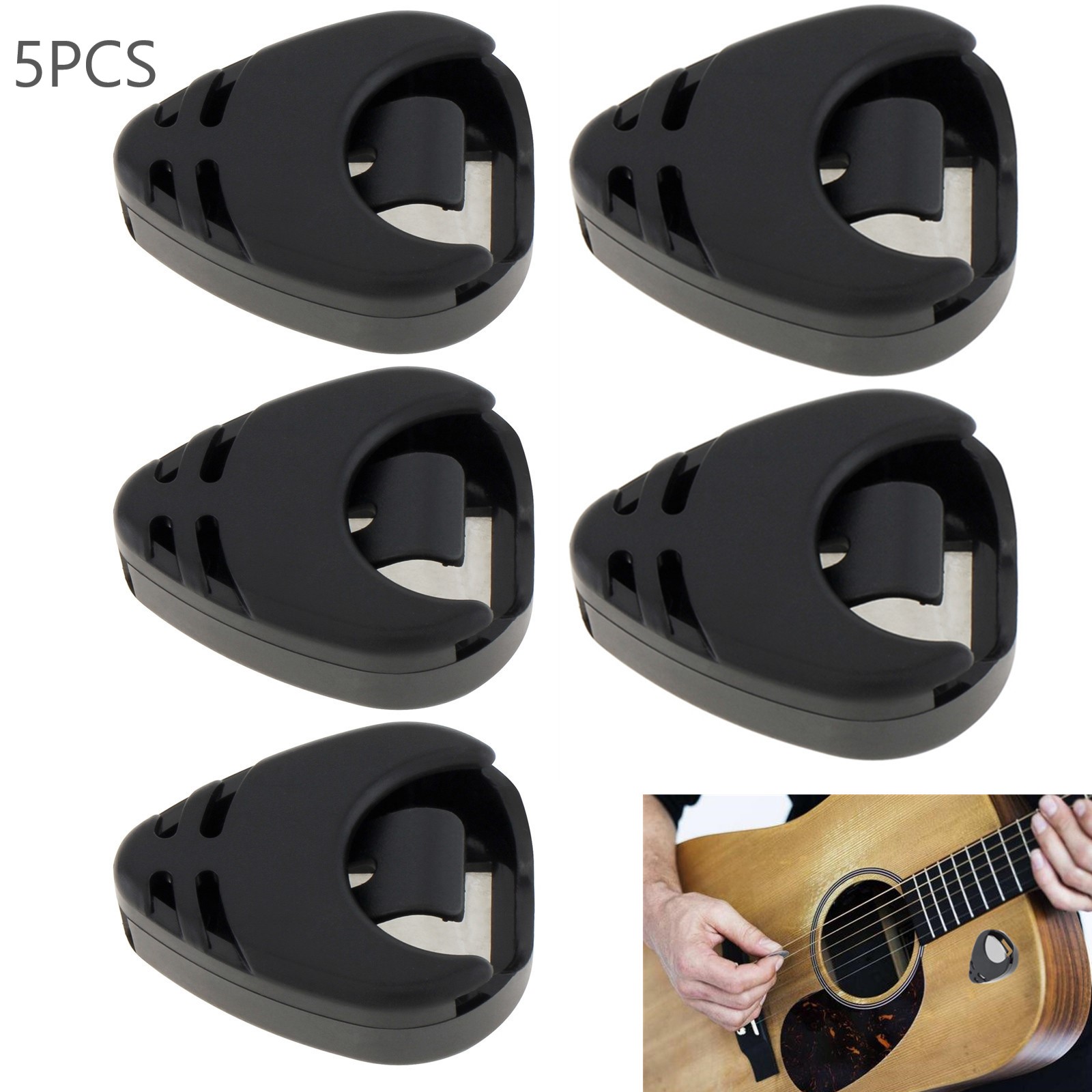 Electric Guitar Pick Pack - 5 stks Plectrums Houder Plastic Stick-on