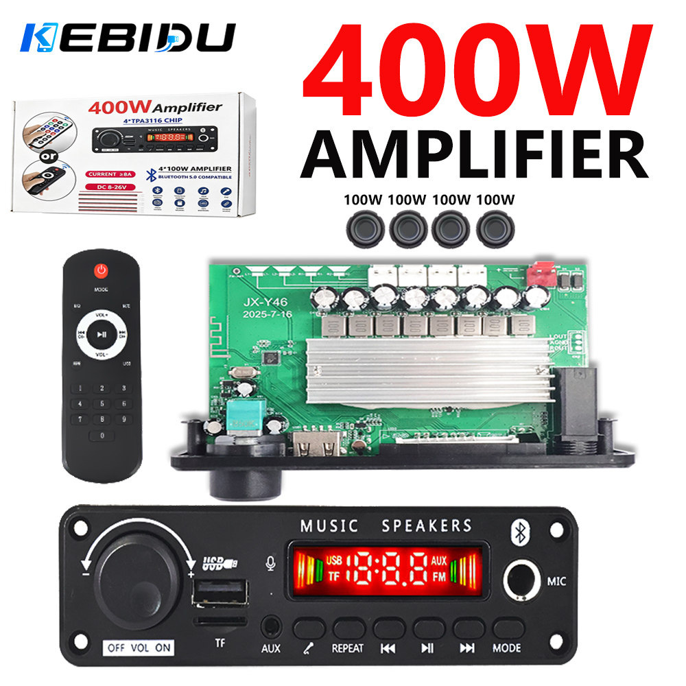 Audio Music Volume - KEBIDU 400W Versterker Auto MP3 Speler