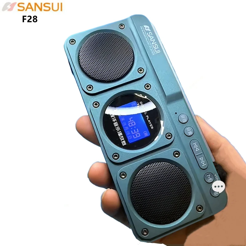 Audio Music To Lyrics - Draagbare F28 FM-radio Hi-Fi-geluidskwaliteit LED-klok Teksten