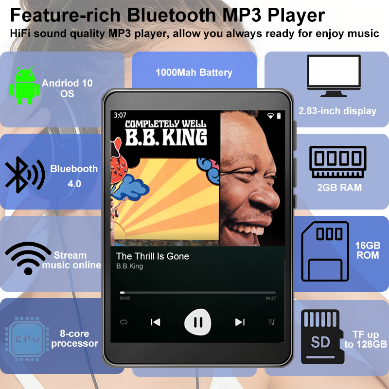 Audio Music Store - WiFi MP3-speler Android 10 Spotify Online