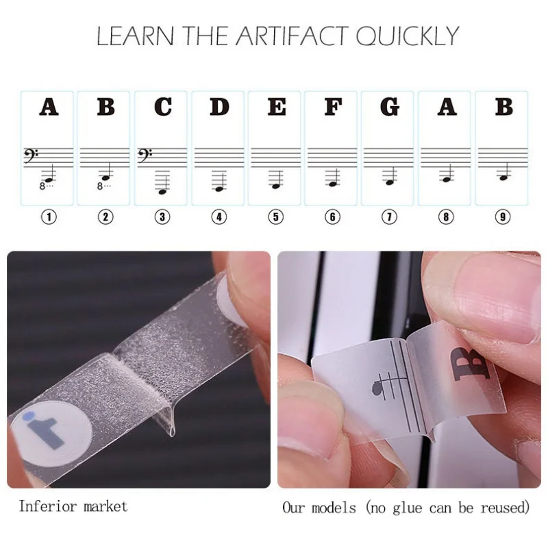 1PC Piano Training Stickers Vo - Keyboard Piano 61 Key recensie en prijs