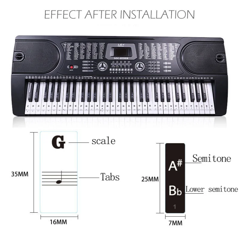 1PC Piano Training Stickers Vo - Keyboard Piano 61 Key recensie en prijs