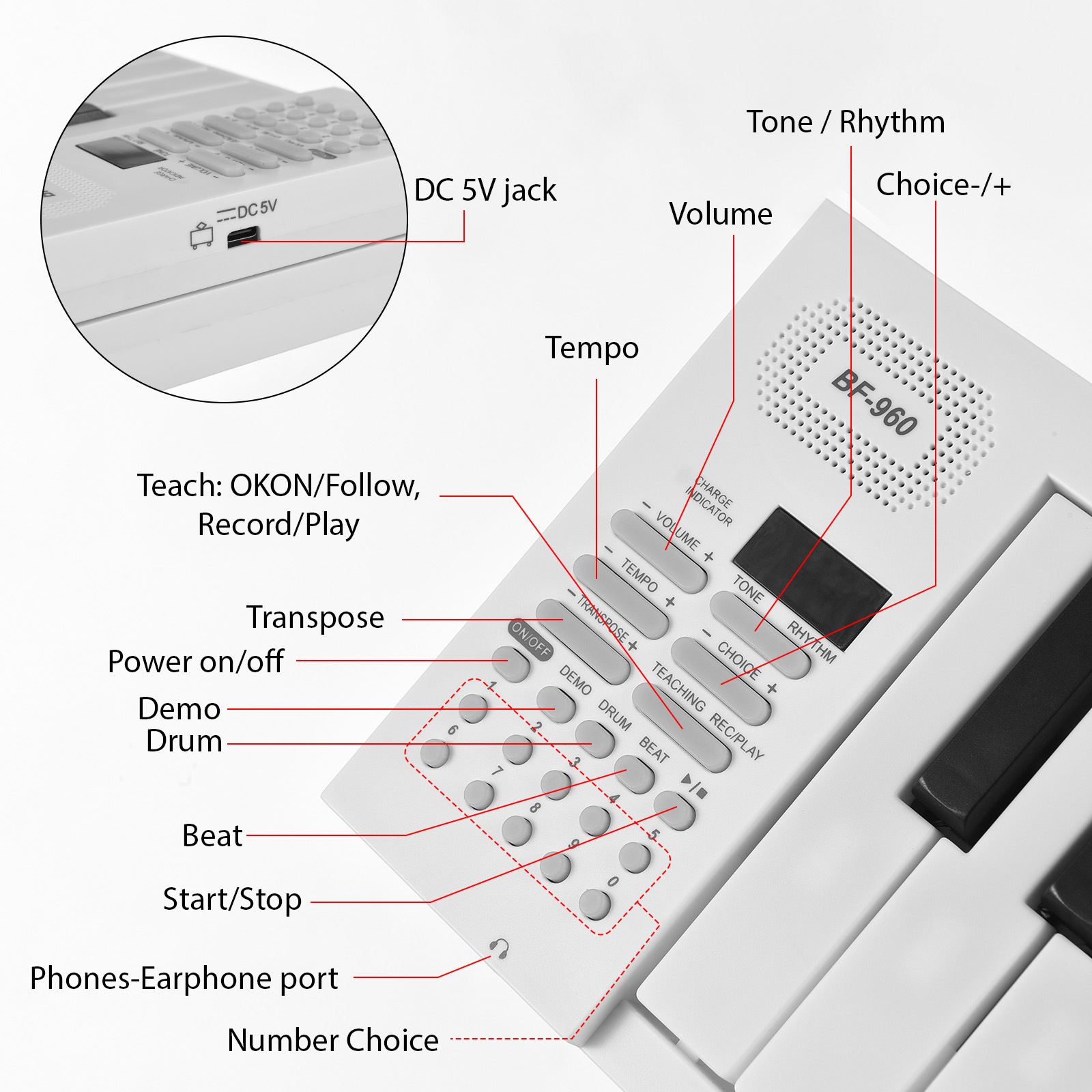 61-Key Opvouwbare Elektronisch - Keyboard Piano 61 Key recensie en prijs