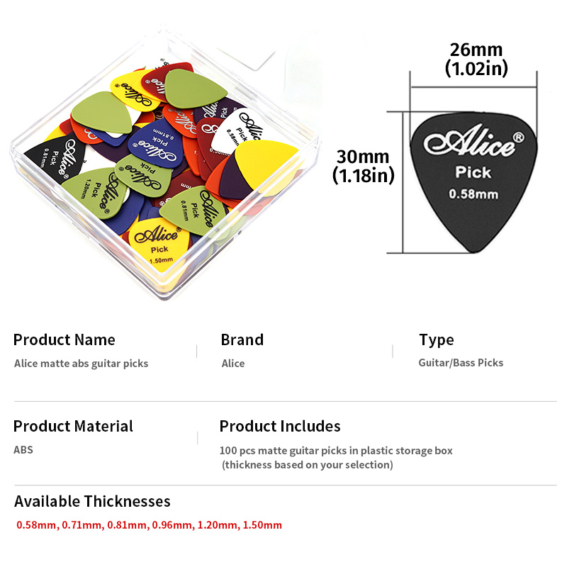Alice Gitaarplectrums 100 stuk - Electric Guitar Pick Pack recensie en prijs