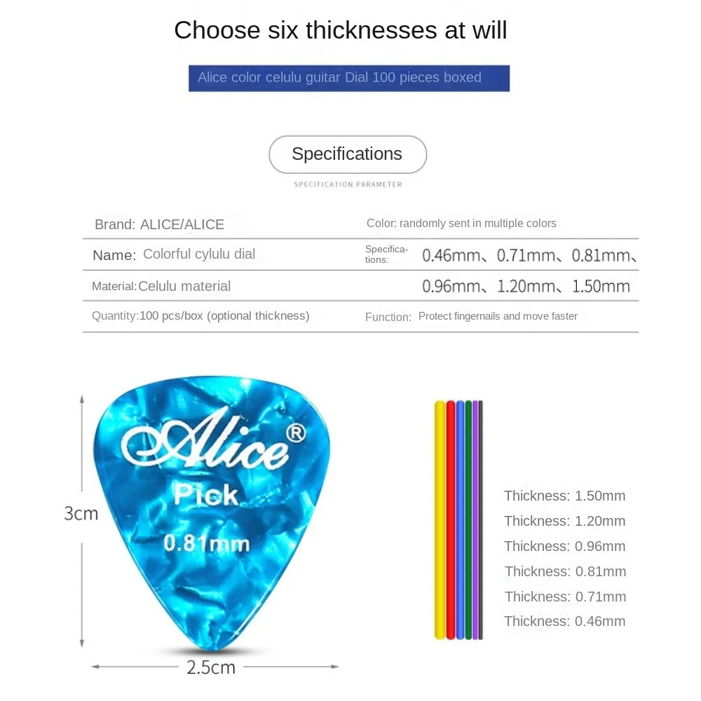 Alice Plectrums 6 stks Cellulo - Electric Guitar Pick Pack recensie en prijs